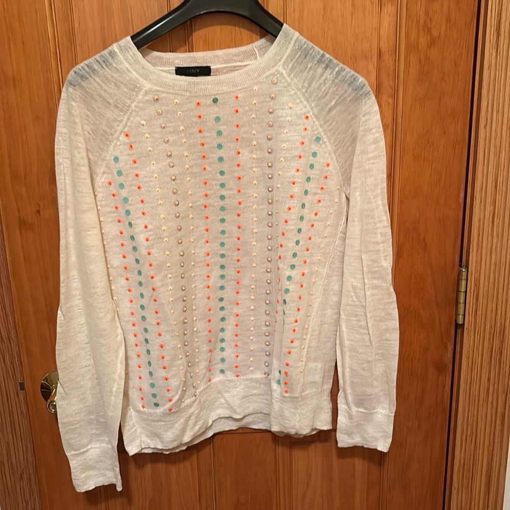 Fun beaded sweater by J Crew in size M.